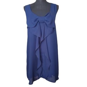 Everly navy blue bow front dress